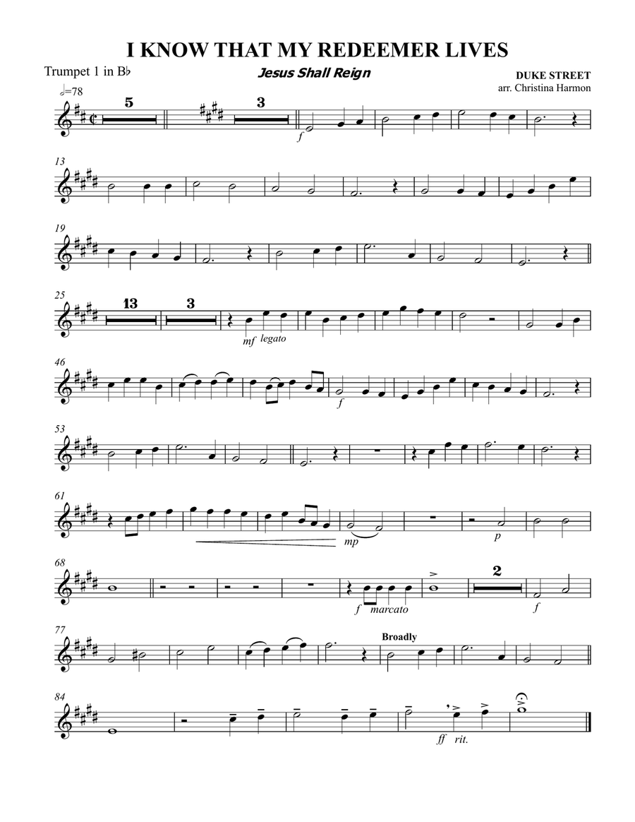 I Know That My Redeemer Lives – Brass Quintet, Congregation, and Organ Choir scores gallery preview page 6
