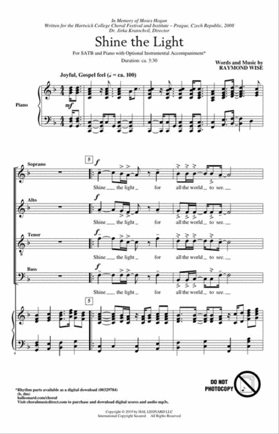 Shine the Light Shine the Light 4-Part scores gallery preview page 4