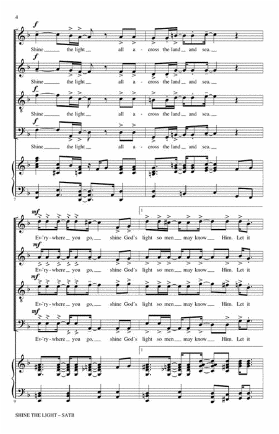 Shine the Light Shine the Light 4-Part scores gallery preview page 5