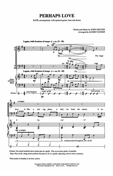 Perhaps Love (arr. Audrey Snyder)