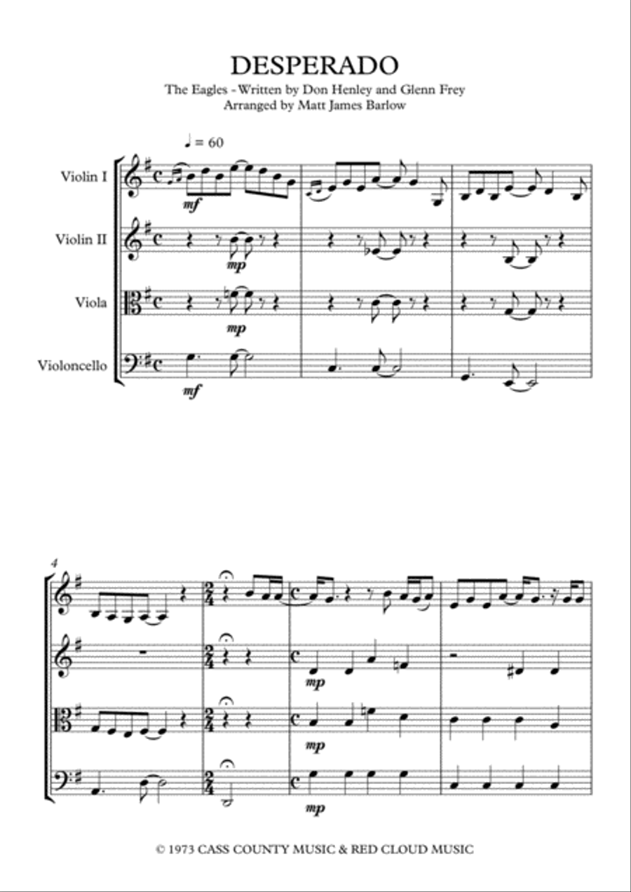 Desperado String Quartet scores gallery preview page 2
