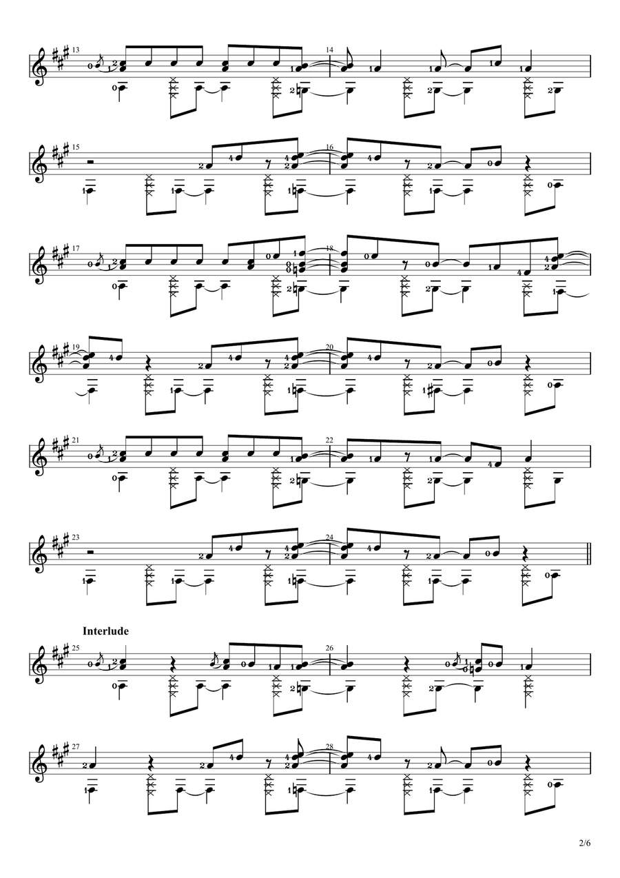 My Old Motorbike (Solo Guitar Score) Guitar Solo scores gallery preview page 2