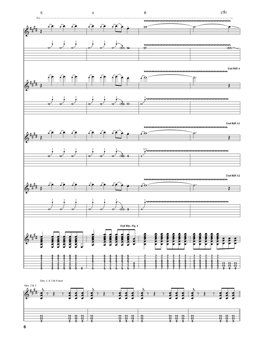 Nineteen Eighty Nineteen Eighty Guitar Tablature scores gallery preview page 6