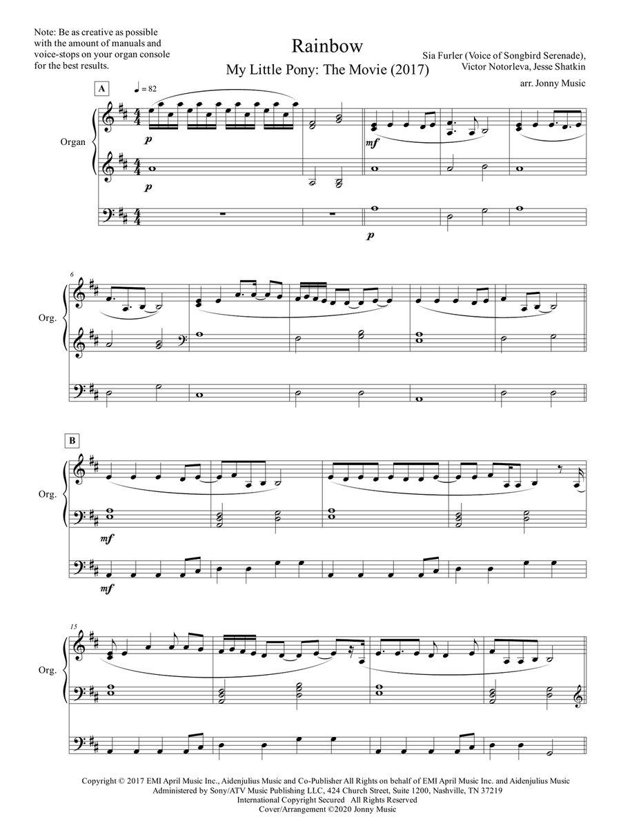 Rainbow Organ Solo scores gallery preview page 2