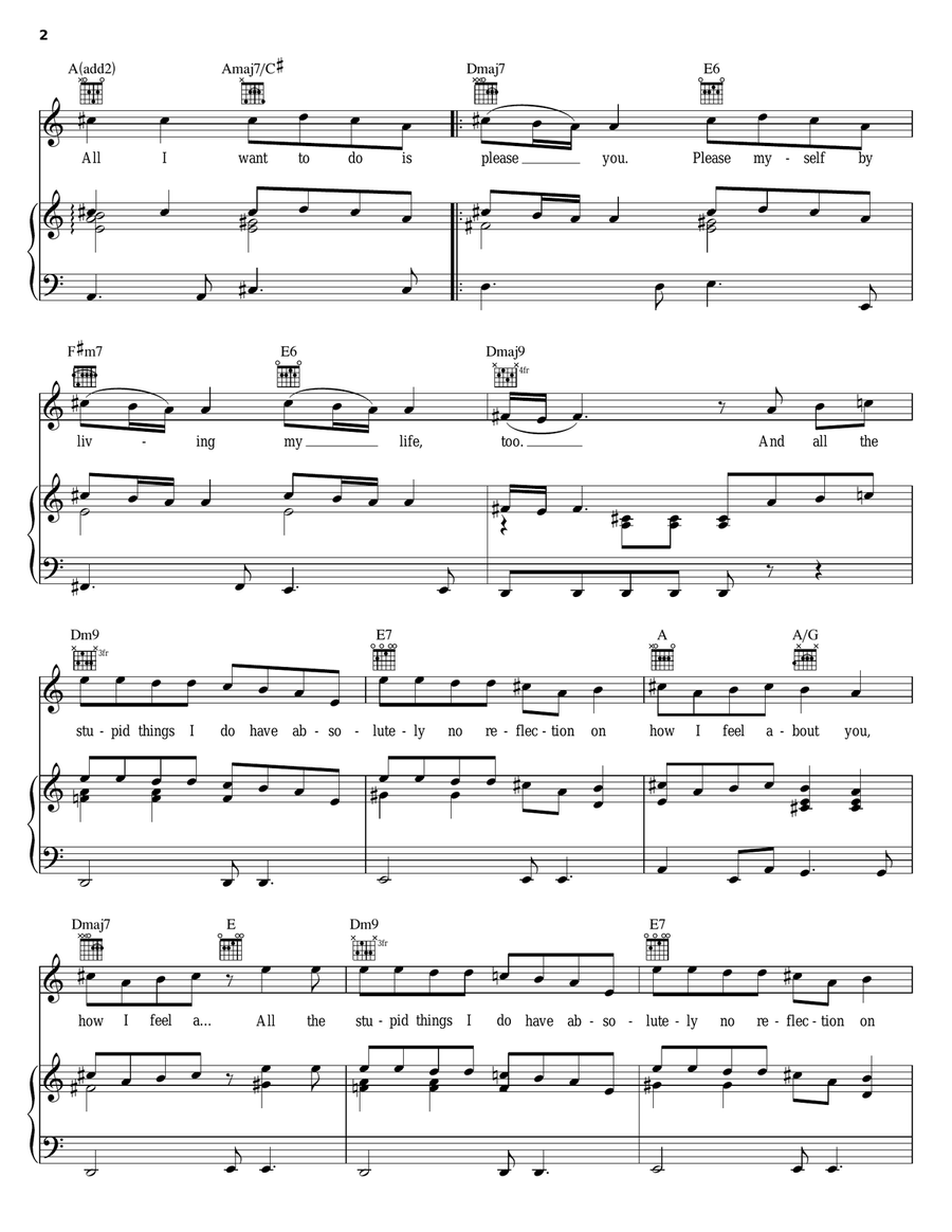 The Stupid Things The Stupid Things Piano, Vocal, Guitar scores gallery preview page 2