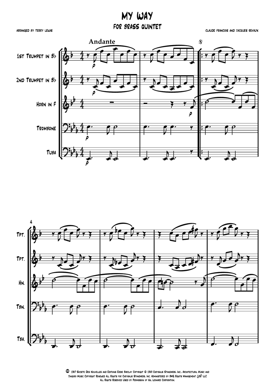 My Way My Way Euphonium scores gallery preview page 2