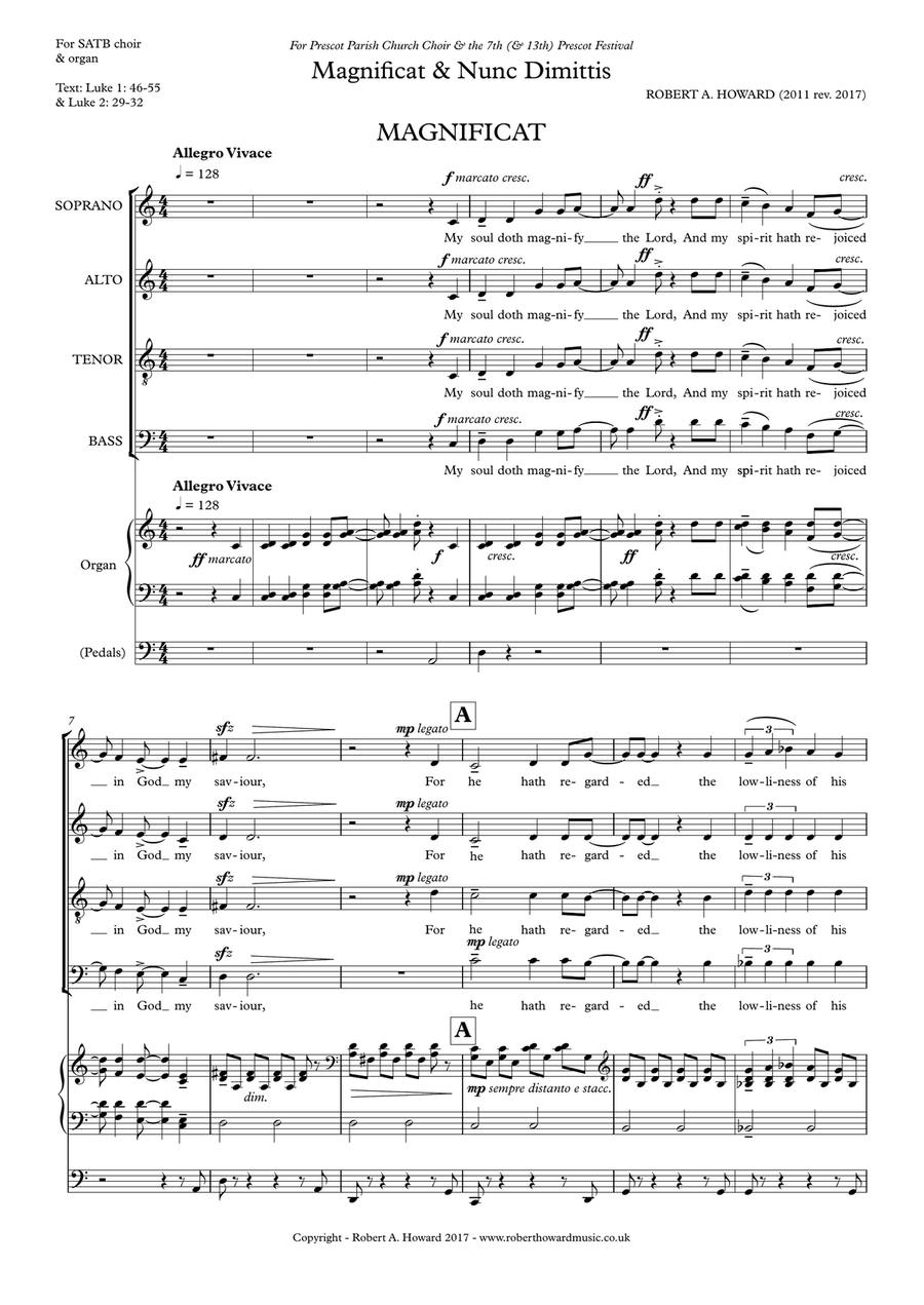 Magnificat & Nunc Dimittis (SATB version) 4-Part scores gallery preview page 2