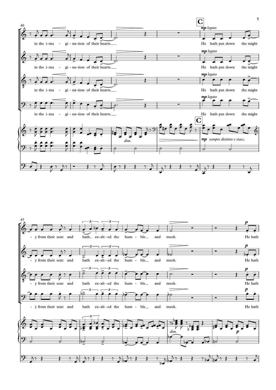 Magnificat & Nunc Dimittis (SATB version) 4-Part scores gallery preview page 5
