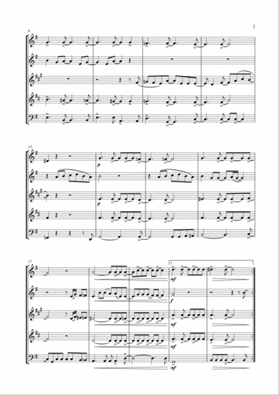 Don't You Worry 'bout A Thing Woodwind Quintet scores gallery preview page 4
