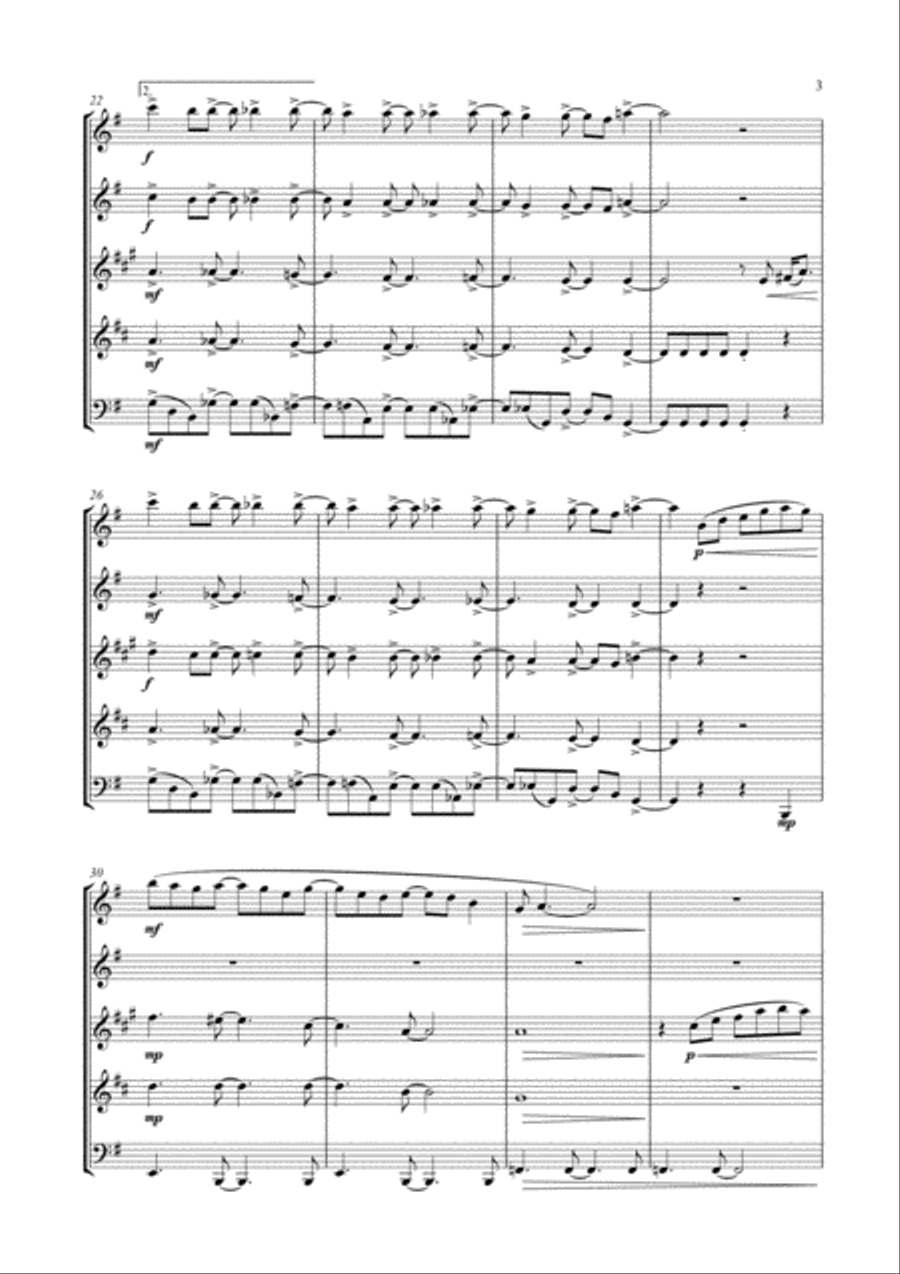 Don't You Worry 'bout A Thing Woodwind Quintet scores gallery preview page 5