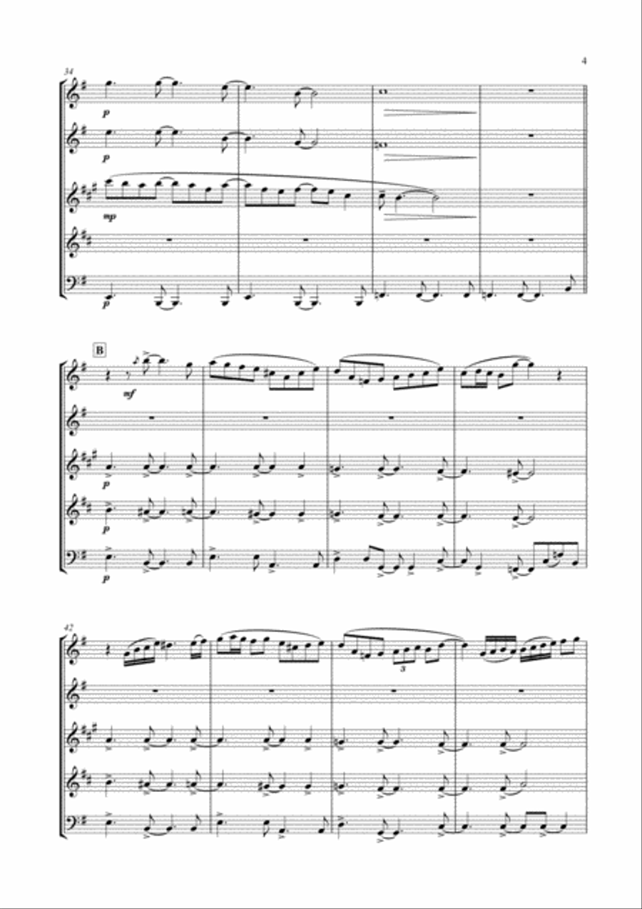 Don't You Worry 'bout A Thing Woodwind Quintet scores gallery preview page 6