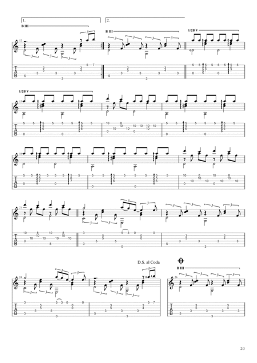Girl Guitar Tablature scores gallery preview page 2
