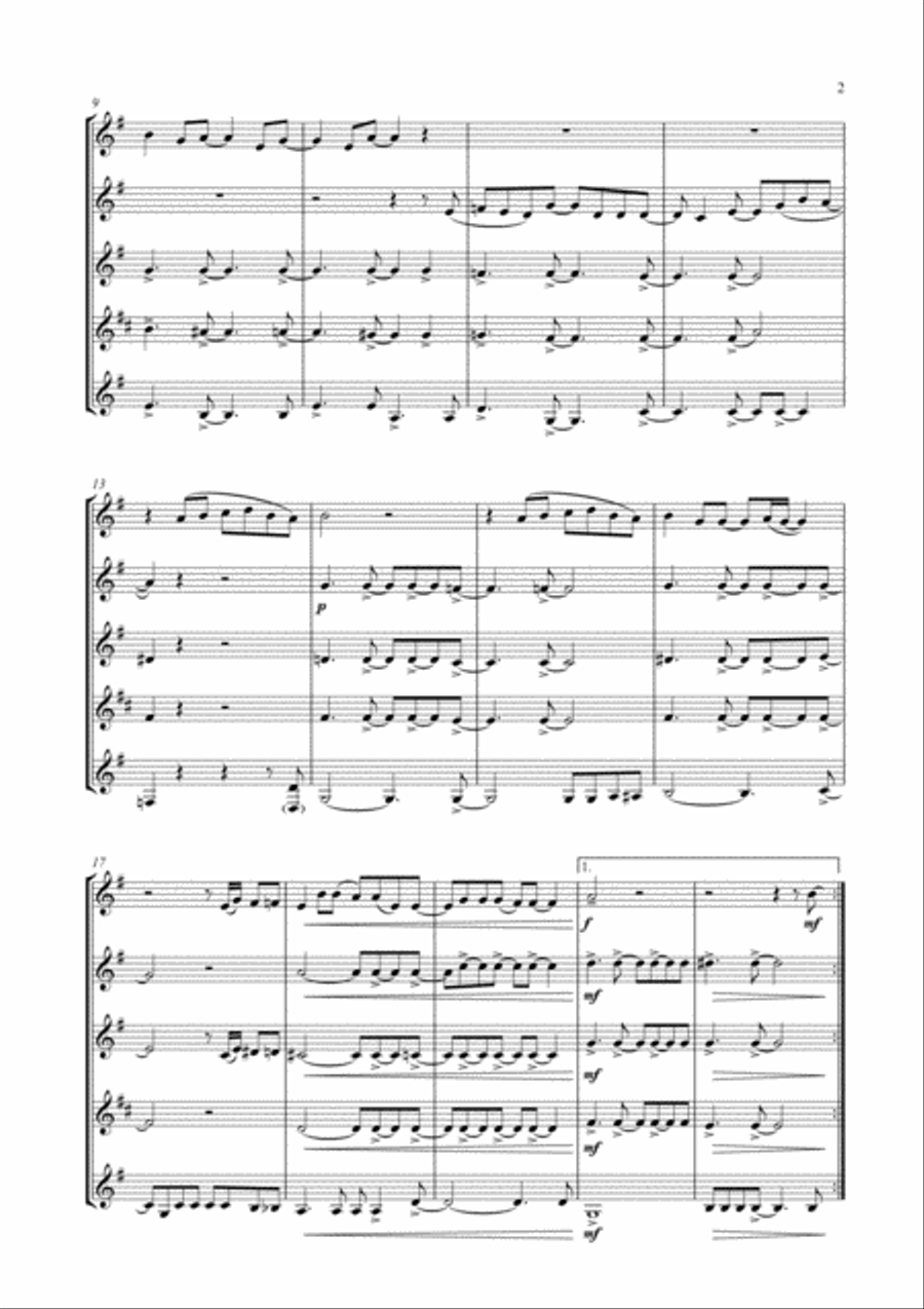 Don't You Worry 'bout A Thing Woodwind Ensemble scores gallery preview page 4