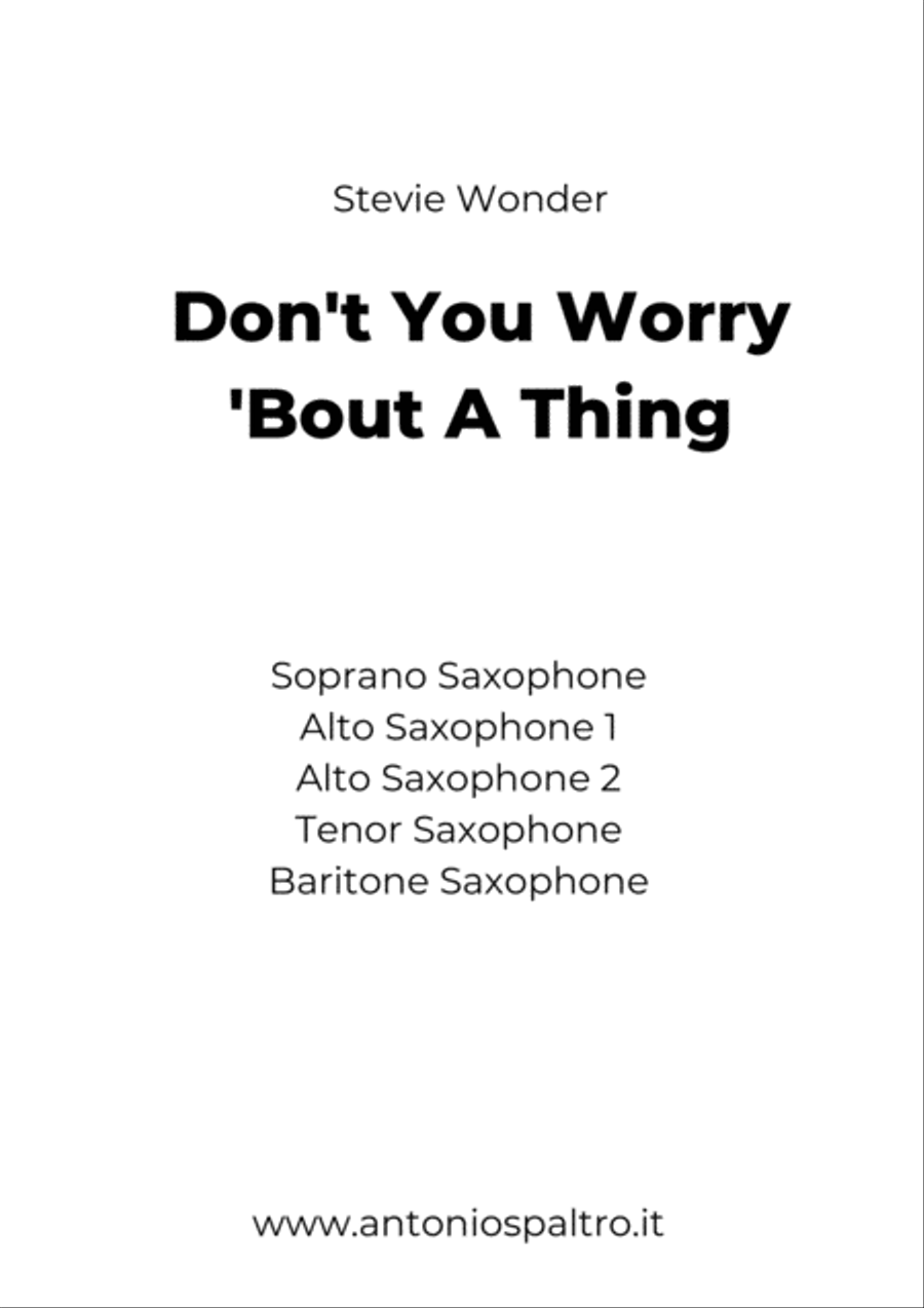 Don't You Worry 'bout A Thing Saxophone Quintet scores gallery preview page 2