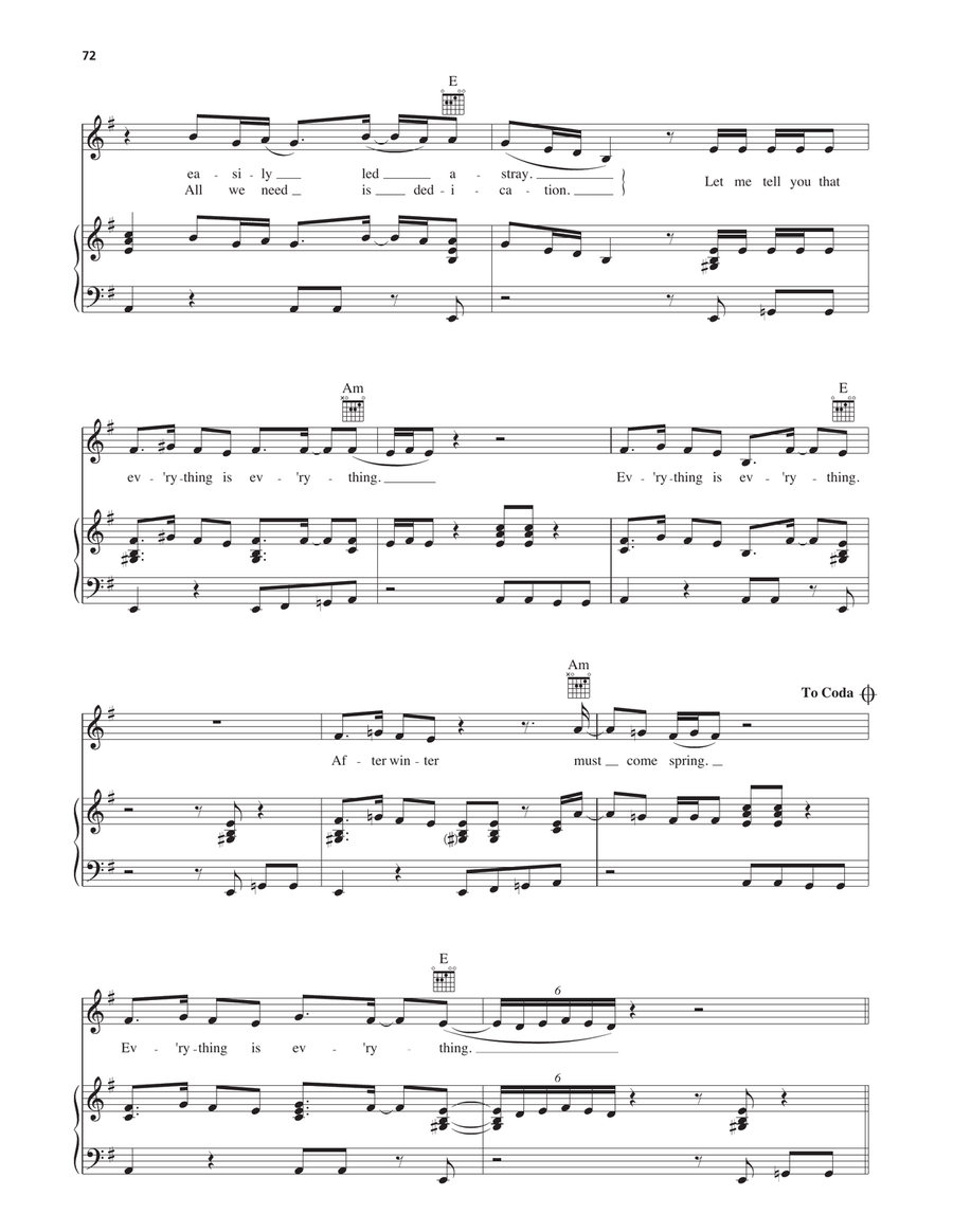 Everything Is Everything Everything Is Everything Piano, Vocal, Guitar scores gallery preview page 4