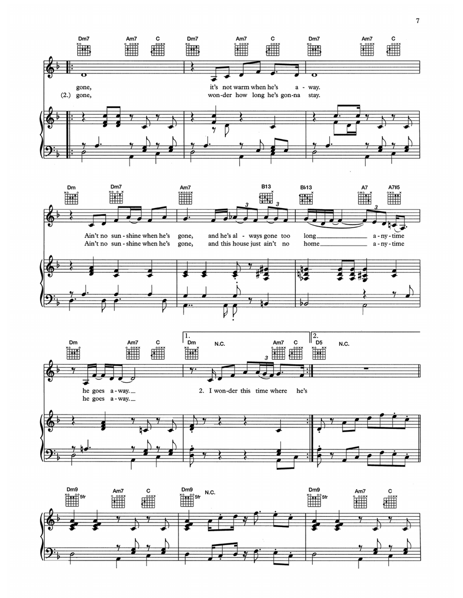 Ain't No Sunshine Ain't No Sunshine Piano, Vocal, Guitar scores gallery preview page 2