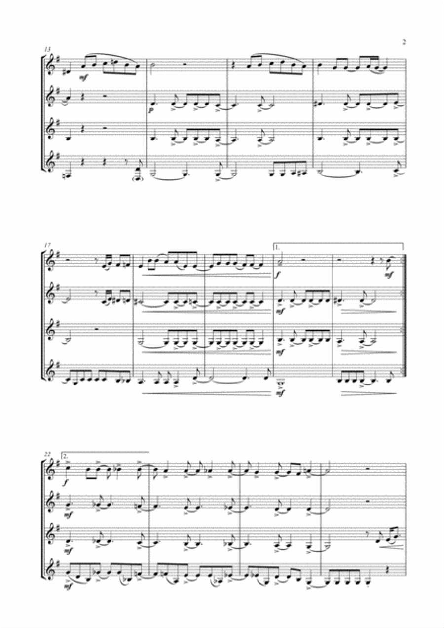 Don't You Worry 'bout A Thing Woodwind Ensemble scores gallery preview page 4