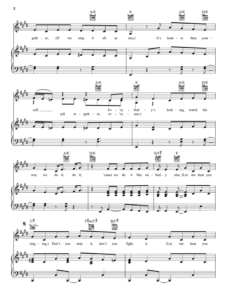 Just Sing (from Trolls World Tour) Piano, Vocal, Guitar scores gallery preview page 2