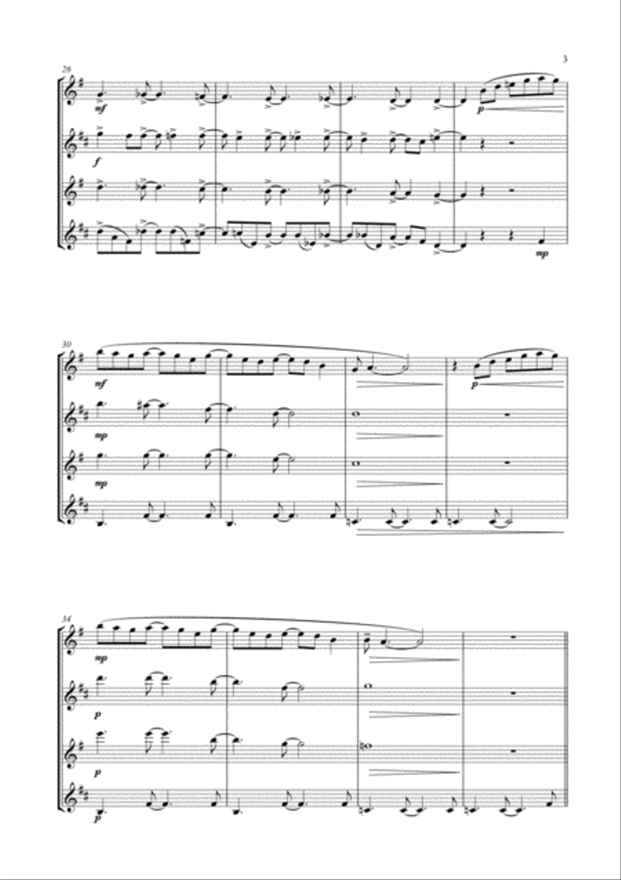 Don't You Worry 'bout A Thing Saxophone Quartet scores gallery preview page 5