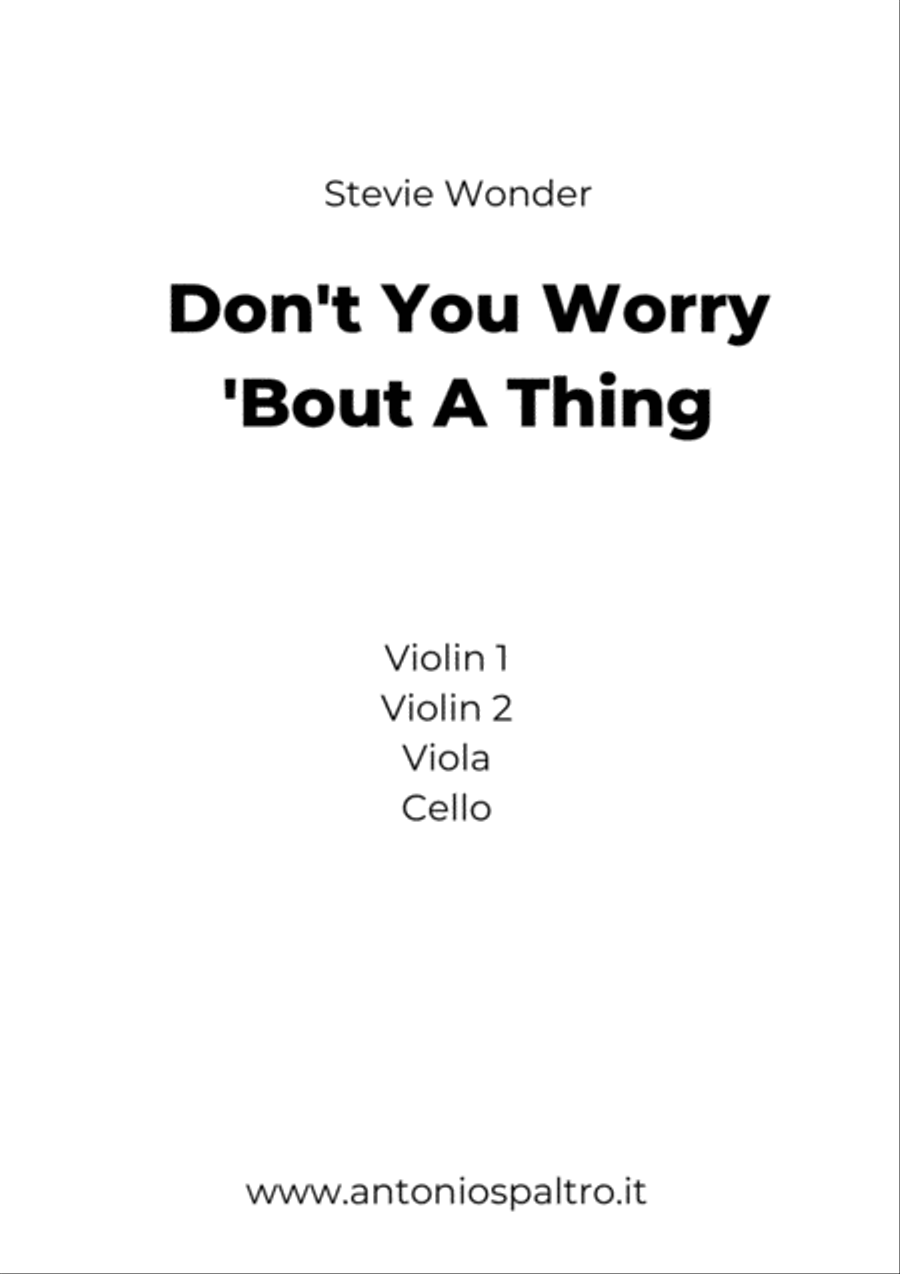 Don't You Worry 'bout A Thing String Quartet scores gallery preview page 2