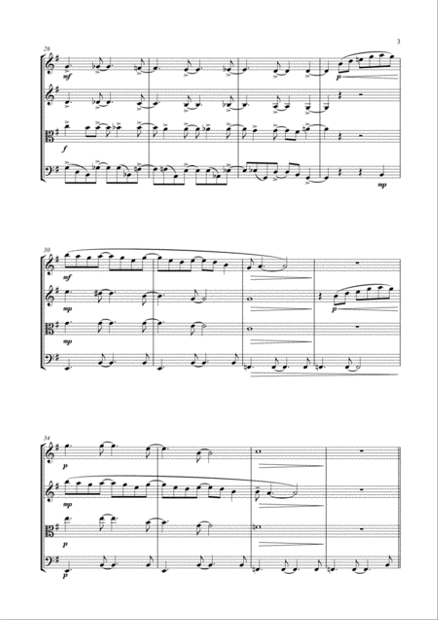 Don't You Worry 'bout A Thing String Quartet scores gallery preview page 5
