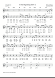 In the Beginning (parts 1 & 2) lead sheet