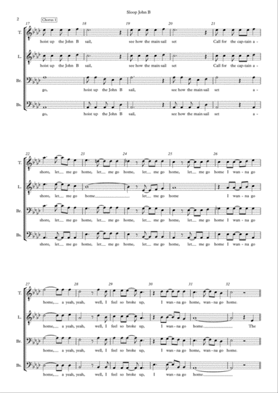 Sloop John B. TTBB scores gallery preview page 2