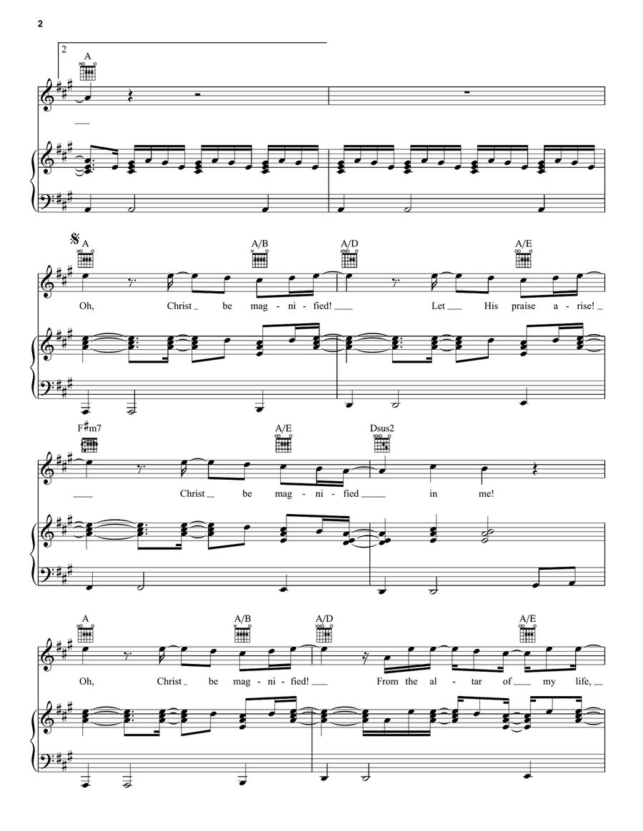 Christ Be Magnified Christ Be Magnified Piano, Vocal, Guitar scores gallery preview page 2