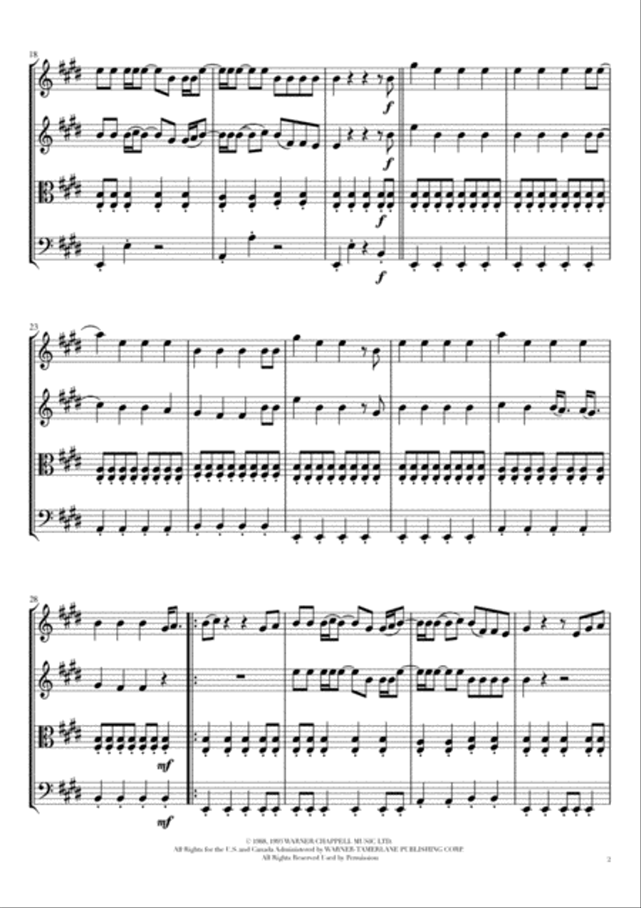 I'm Gonna Be (500 Miles) String Quartet scores gallery preview page 2