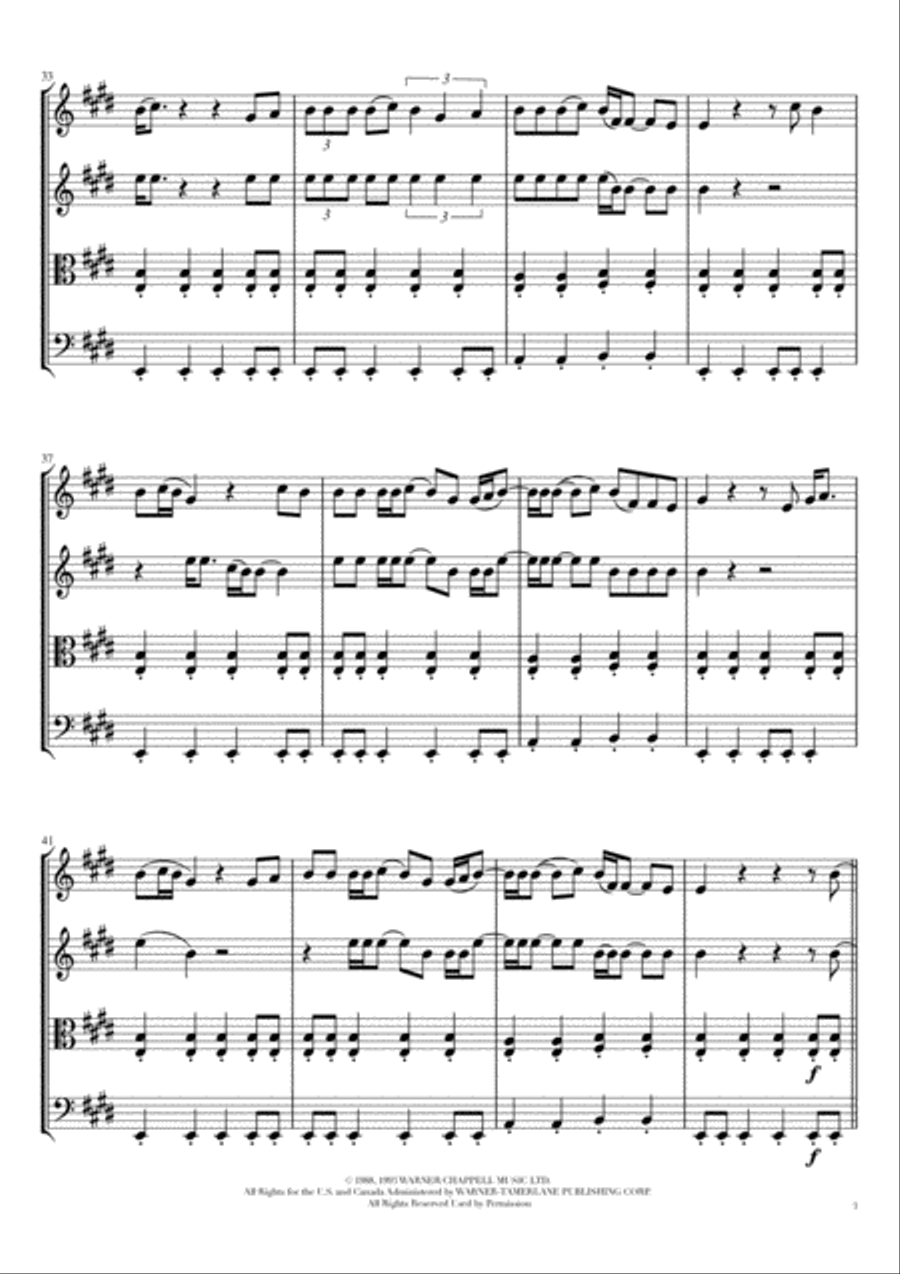 I'm Gonna Be (500 Miles) String Quartet scores gallery preview page 3