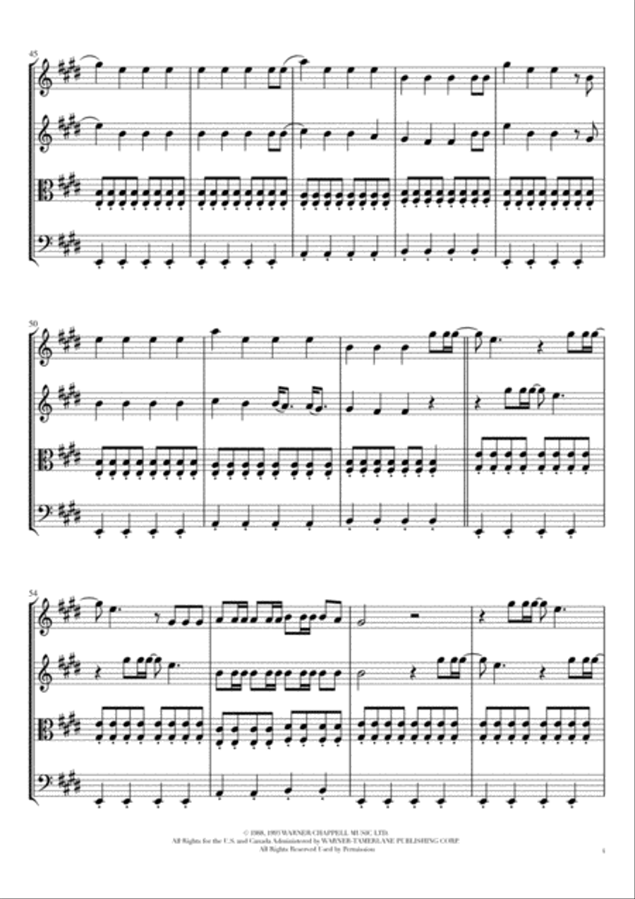 I'm Gonna Be (500 Miles) String Quartet scores gallery preview page 4
