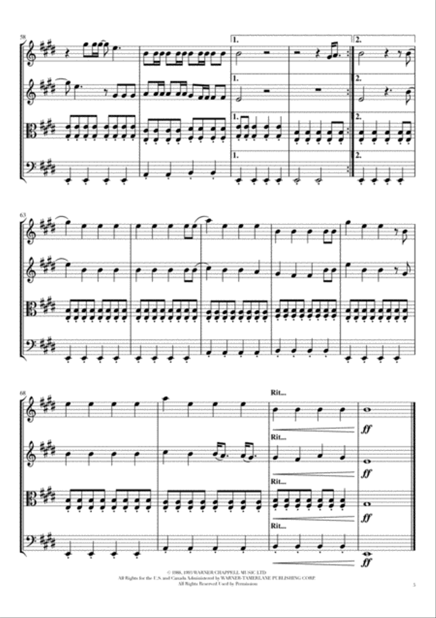 I'm Gonna Be (500 Miles) String Quartet scores gallery preview page 5