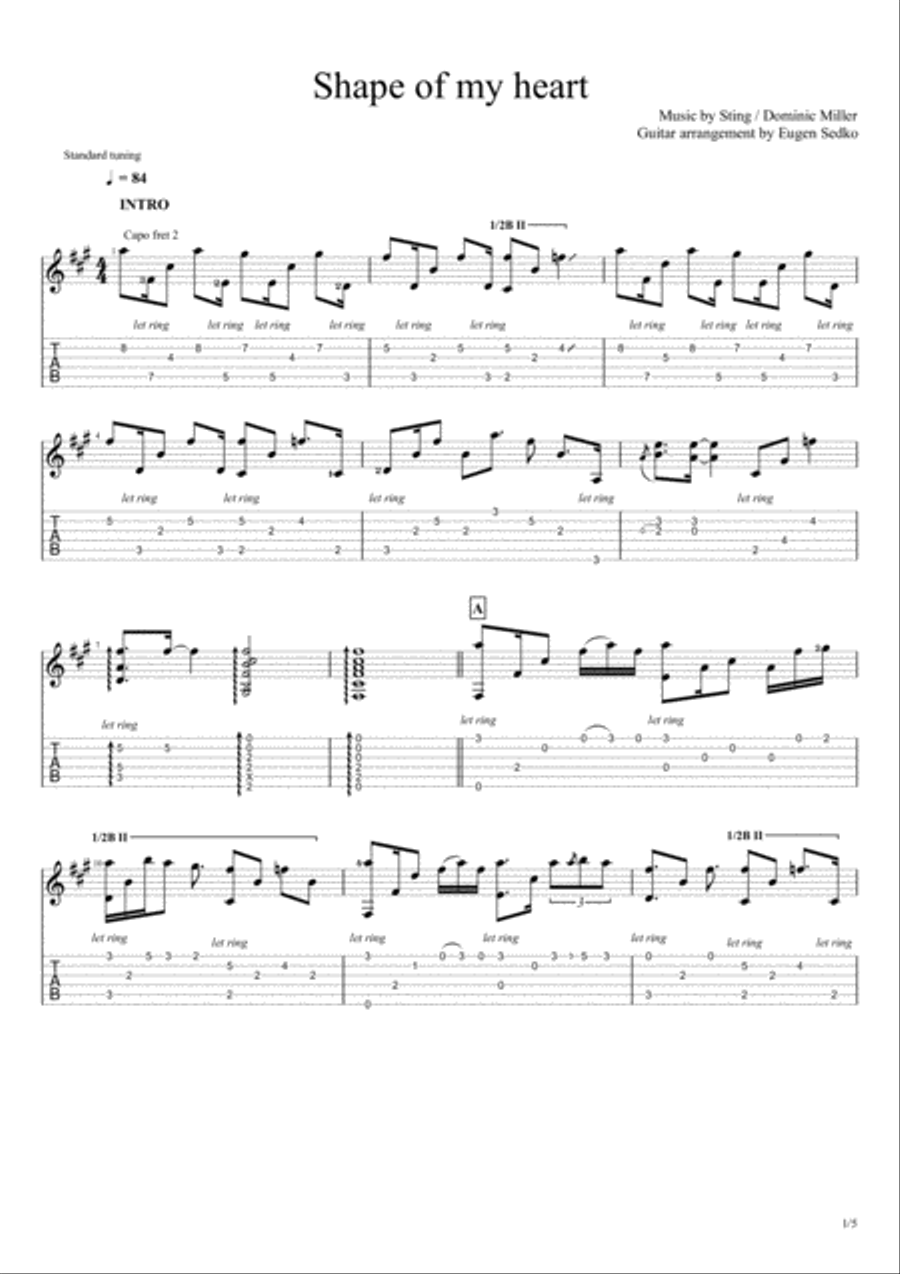 Shape Of My Heart Electric Guitar scores gallery preview page 1