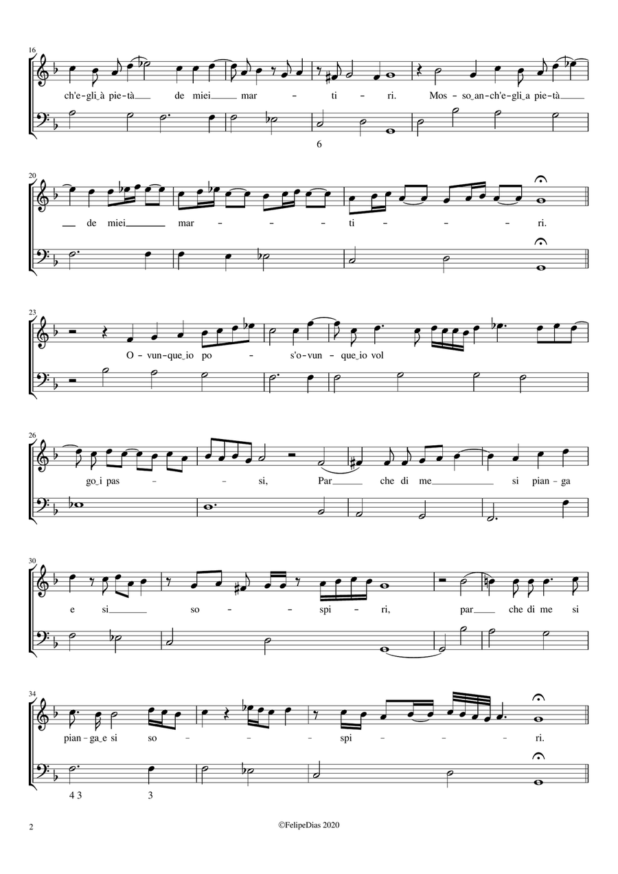Sigismondo d'India: Piangono al pianger mio Voice Solo scores gallery preview page 2