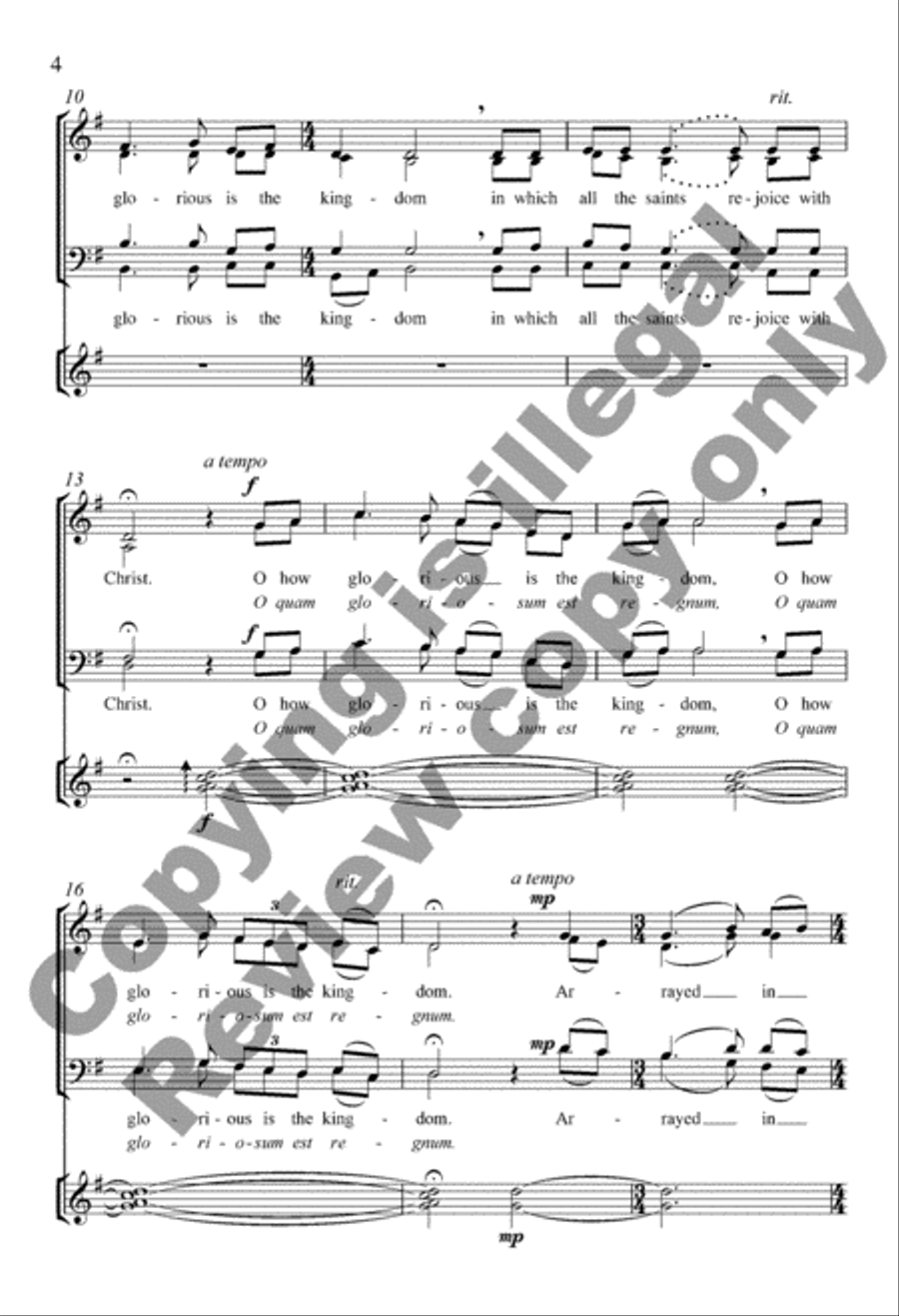 O How Glorious Is the Kingdom 4-Part scores gallery preview page 4