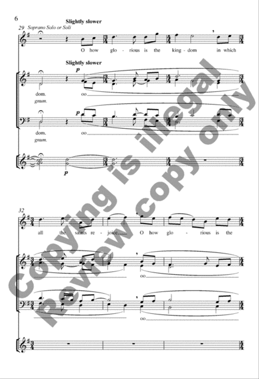 O How Glorious Is the Kingdom 4-Part scores gallery preview page 6
