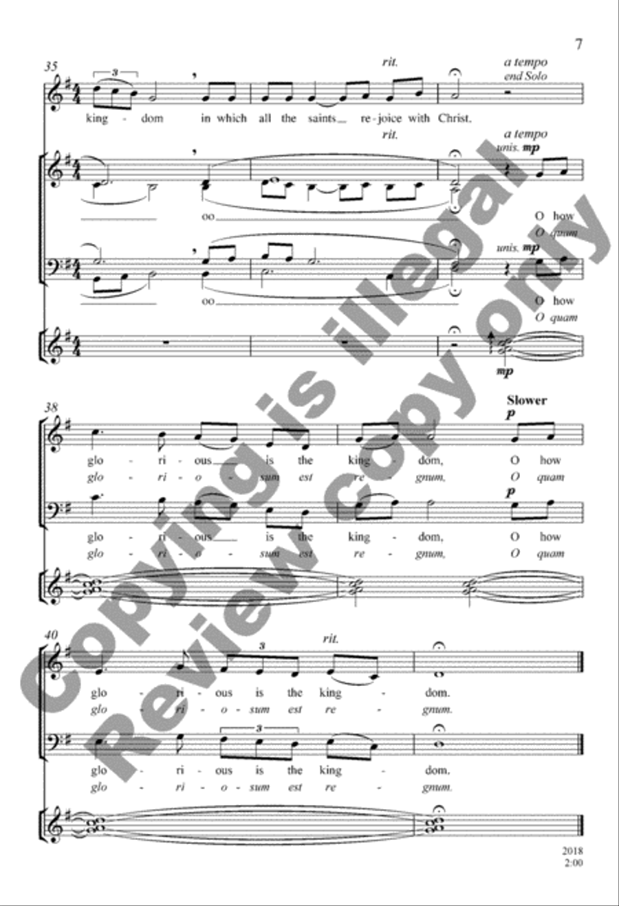 O How Glorious Is the Kingdom 4-Part scores gallery preview page 7