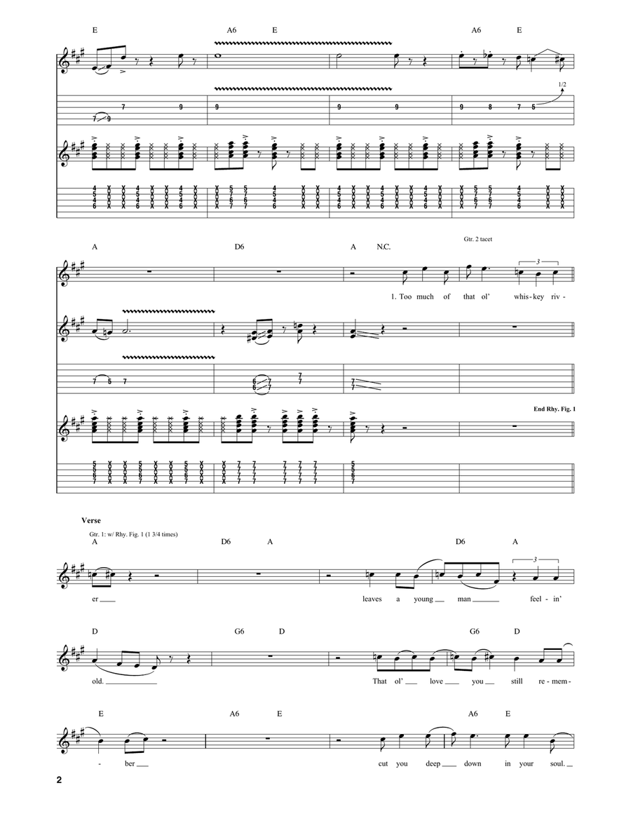 Too Much Whiskey Too Much Whiskey Electric Guitar scores gallery preview page 2