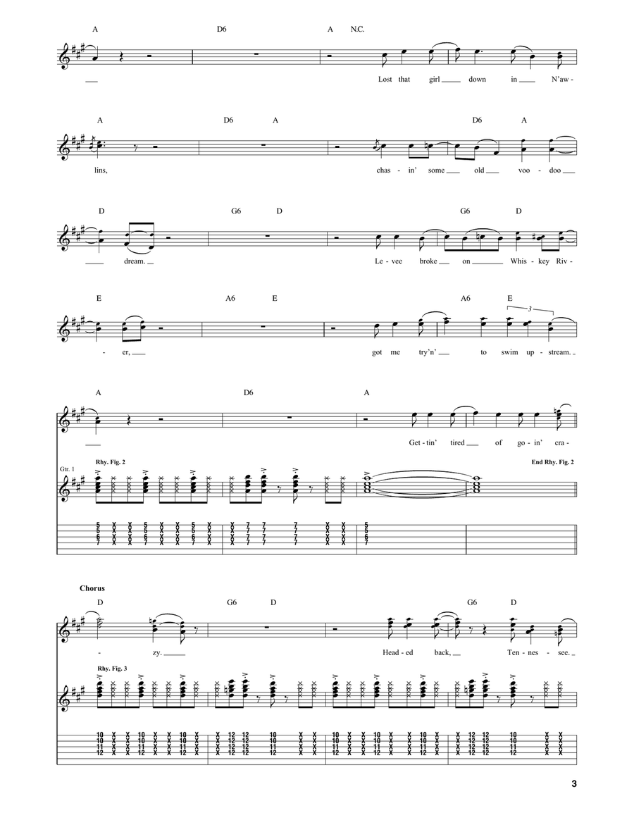 Too Much Whiskey Too Much Whiskey Electric Guitar scores gallery preview page 3