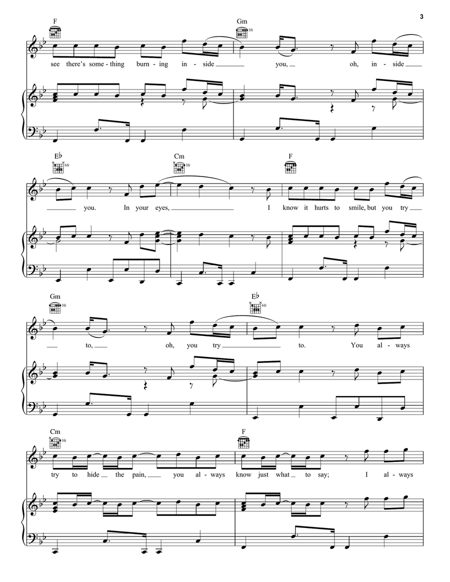 In Your Eyes In Your Eyes Piano, Vocal, Guitar scores gallery preview page 3