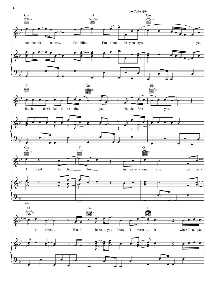 In Your Eyes In Your Eyes Piano, Vocal, Guitar scores gallery preview page 4