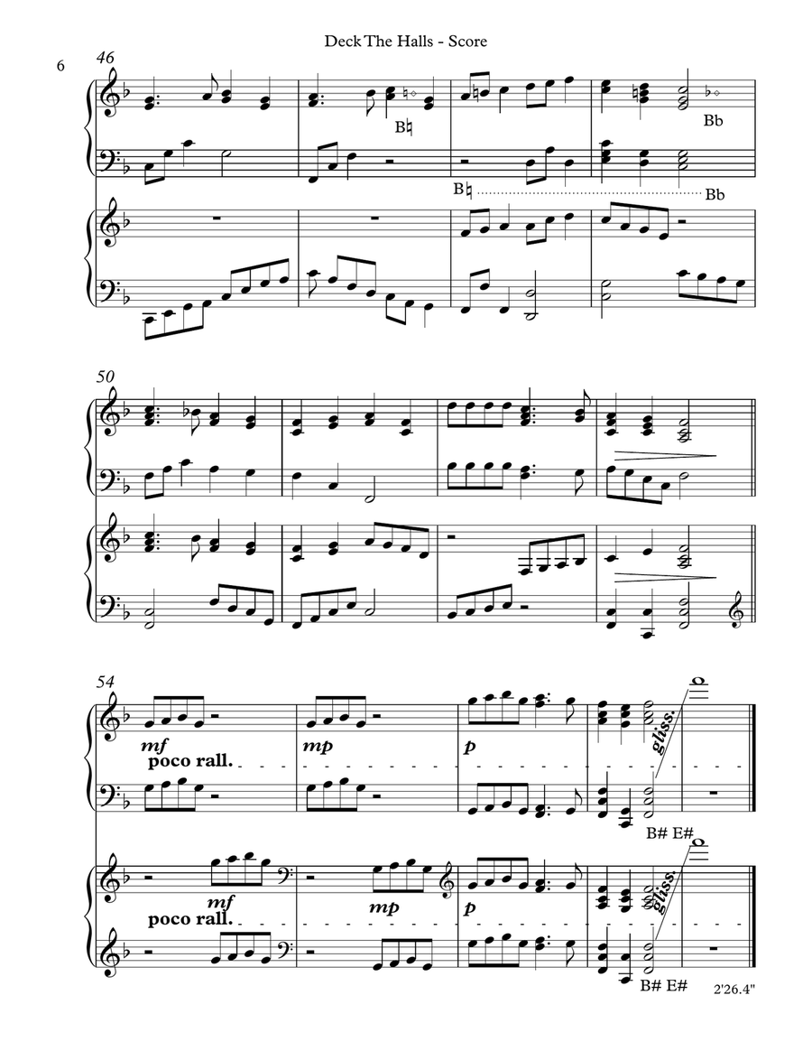 Deck The Halls, Harp Duet Celtic Harp scores gallery preview page 6