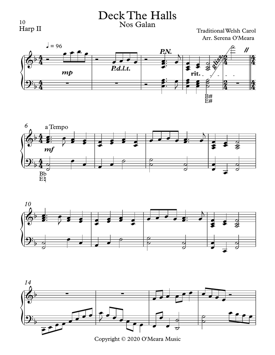 Deck the Halls, Harp II Celtic Harp scores gallery preview page 2