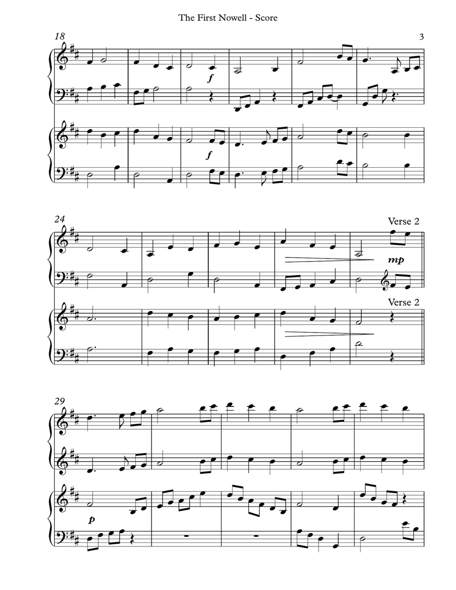 The First Nowell, Harp Duet Celtic Harp scores gallery preview page 3