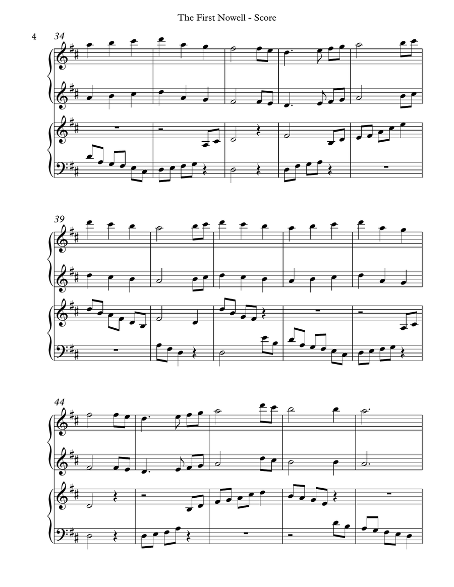 The First Nowell, Harp Duet Celtic Harp scores gallery preview page 4