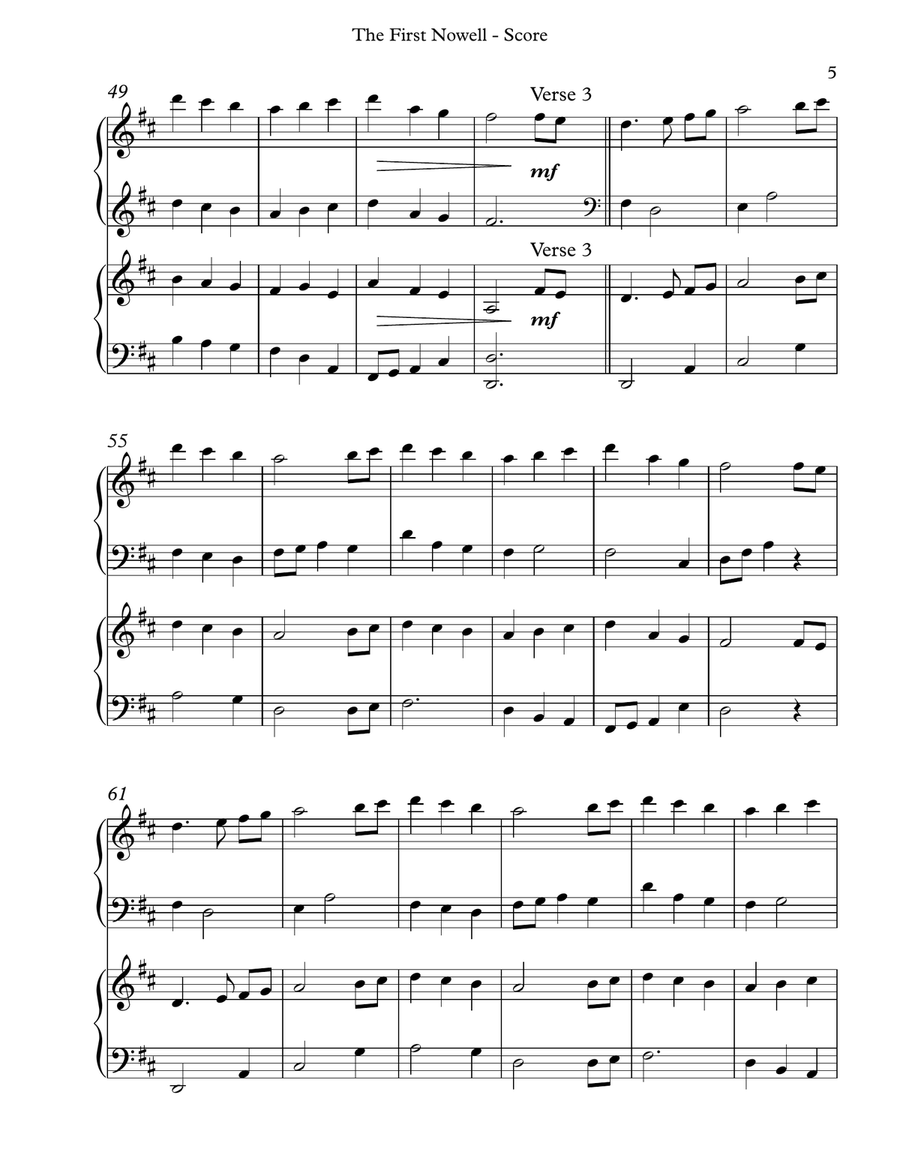 The First Nowell, Harp Duet Celtic Harp scores gallery preview page 5