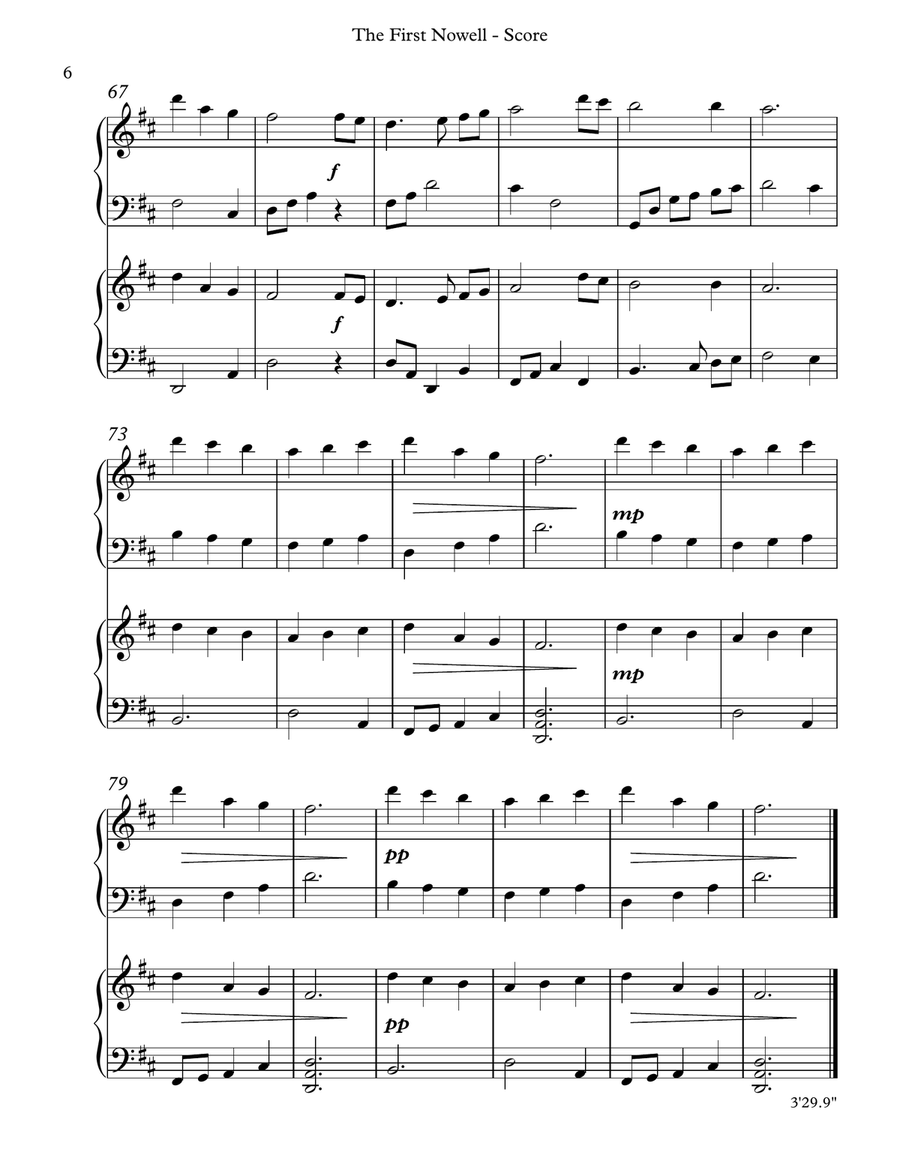 The First Nowell, Harp Duet Celtic Harp scores gallery preview page 6