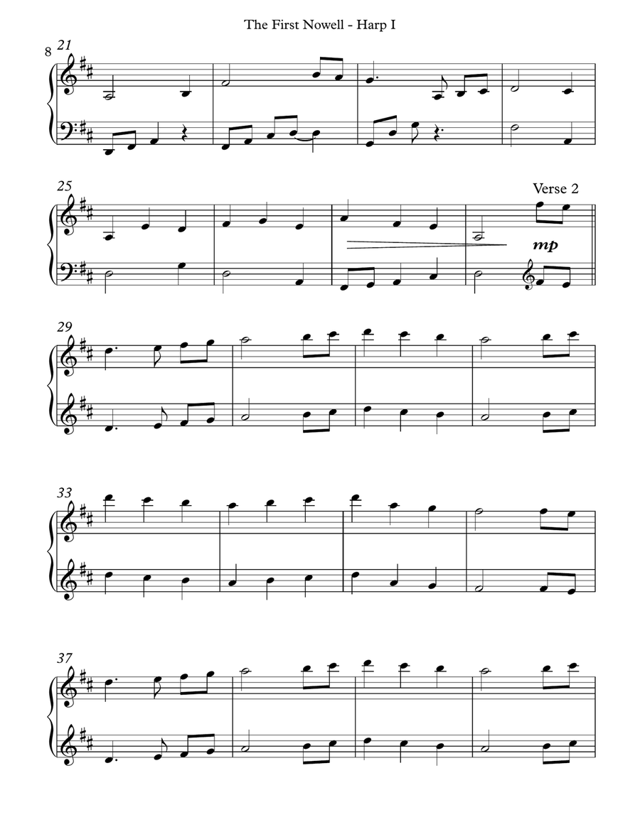 The First Nowell, Harp I Celtic Harp scores gallery preview page 3