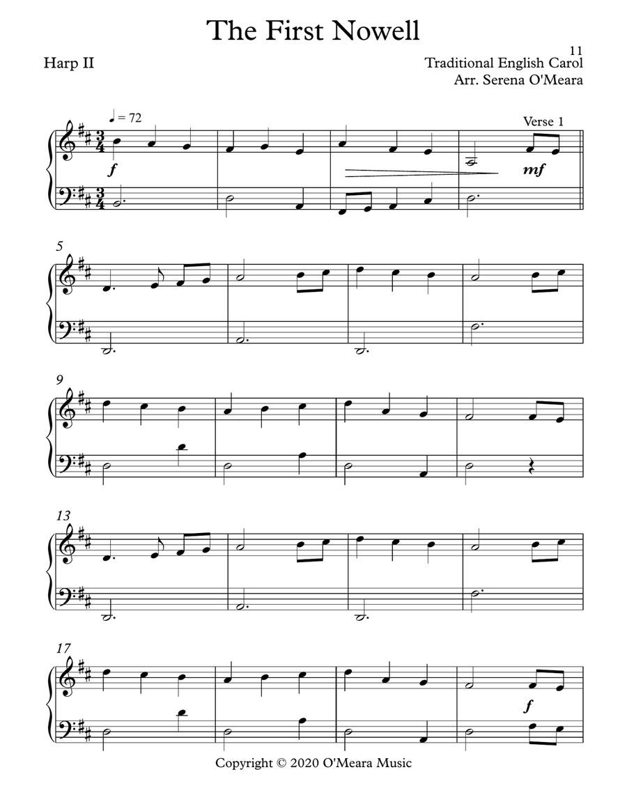 The First Nowell, Harp II Celtic Harp scores gallery preview page 2