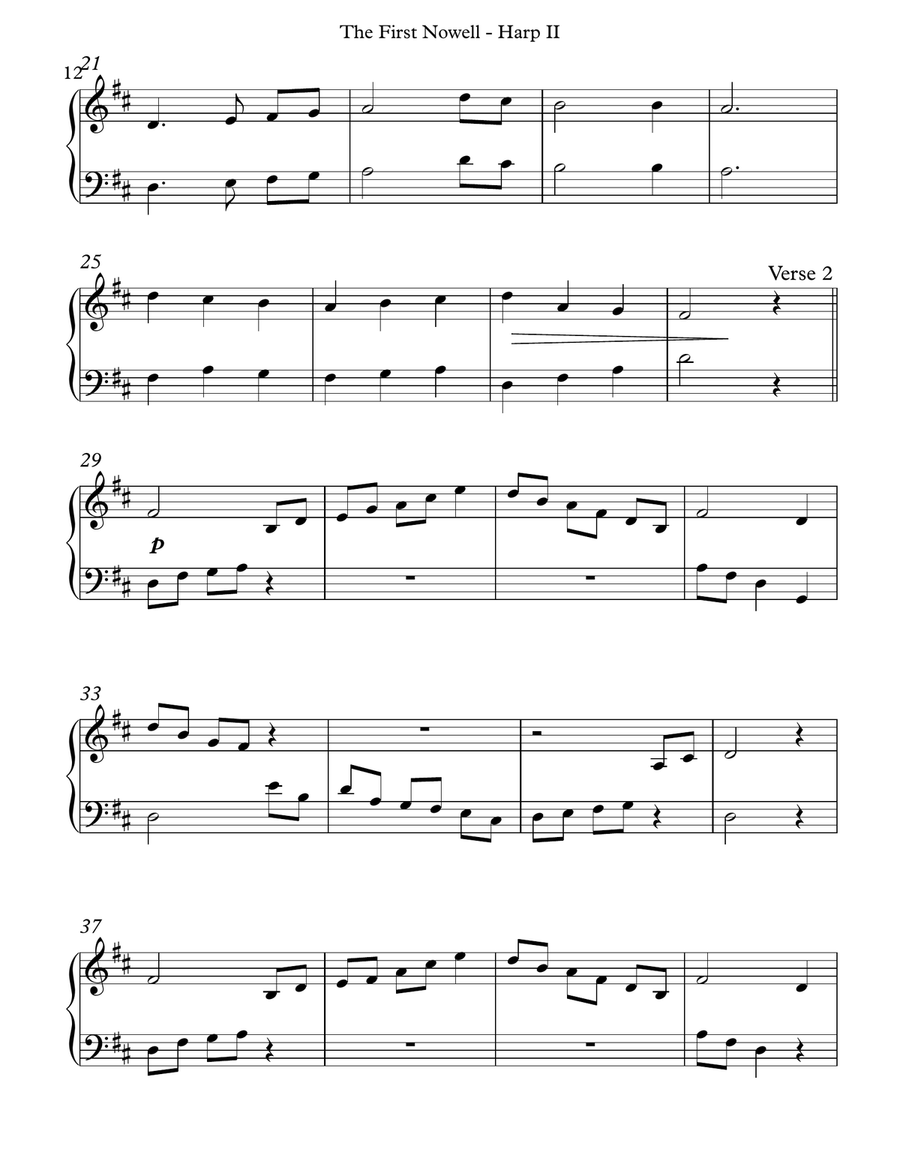 The First Nowell, Harp II Celtic Harp scores gallery preview page 3